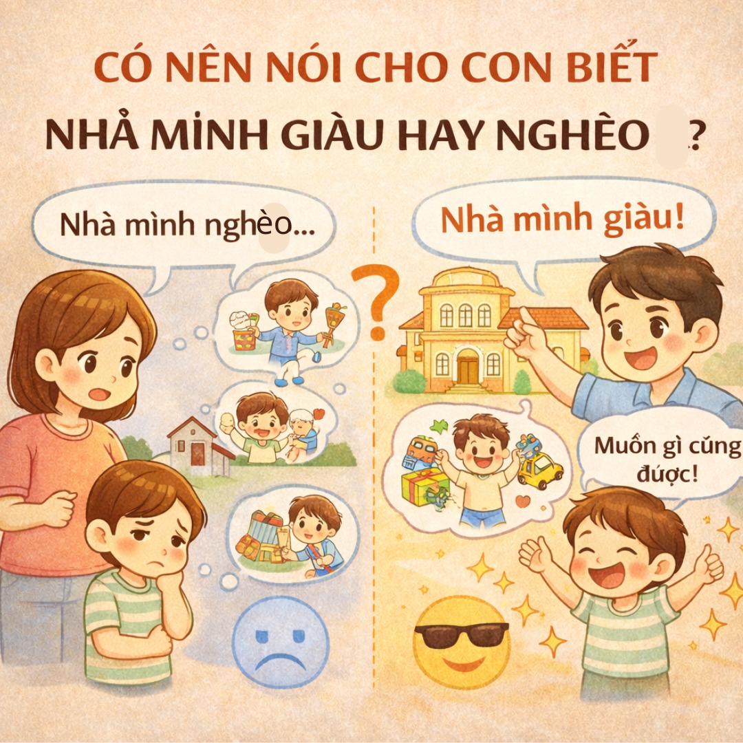 CÓ NÊN NÓI CHO CON BIẾT NHÀ MÌNH GIÀU HAY NGHÈO KHÔNG?