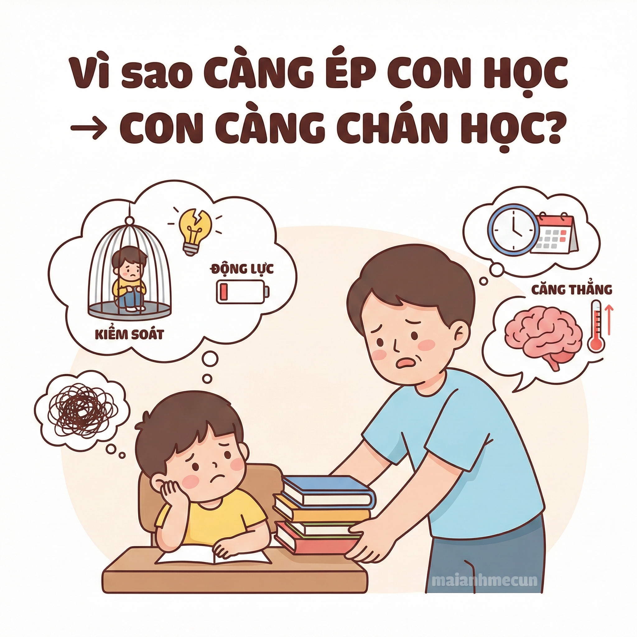 ❌ Vì sao CÀNG ÉP CON HỌC → CON CÀNG CHÁN HỌC?