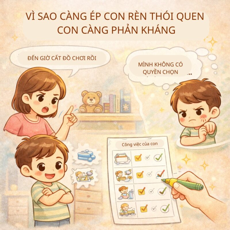 VÌ SAO CÀNG ÉP RÈN THÓI QUEN, CON CÀNG PHẢN KHÁNG?