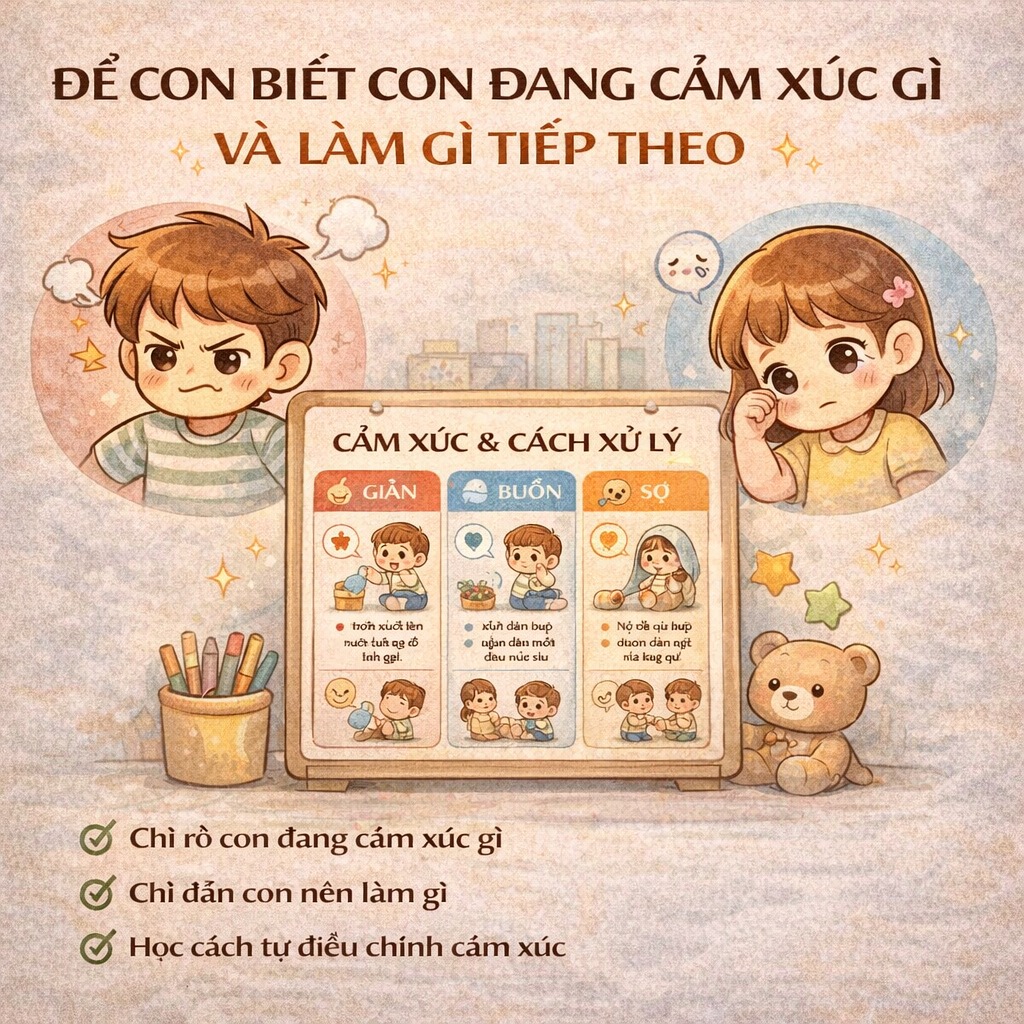 NHƯNG KHÔNG PHẢI LÚC NÀO CON CŨNG BIẾT NÓI MÌNH ĐANG CẢM THẤY GÌ Rất nhiều bố mẹ gặp cảnh này mỗi ngày: Con cáu gắt nhưng không nói lý do.