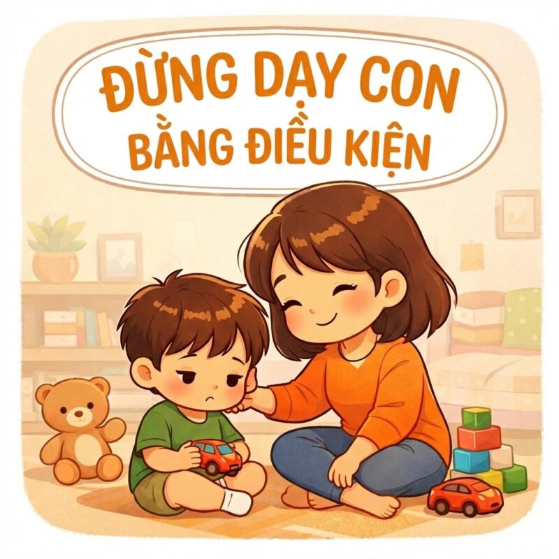 CÀNG DÙNG “NẾU… THÌ…”, CON CÀNG KHÔNG TỰ GIÁC “Ăn hết mẹ cho xem TV” “Ngoan mẹ mới thương” “Được điểm cao bố mua quà” Cha mẹ nói để con hợp tác nhanh.