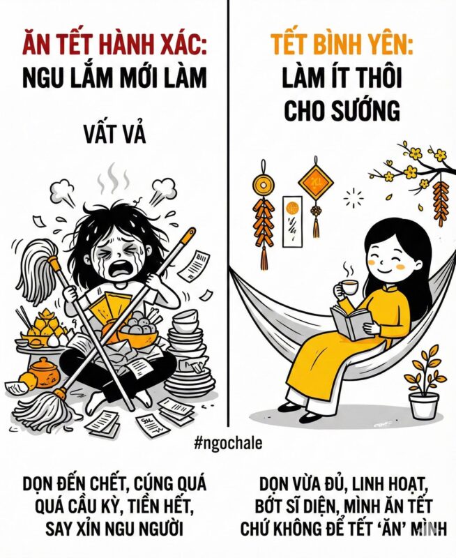 Tết là dịp để nghỉ ngơi, sum vầy và tái tạo năng lượng sau một năm dài.