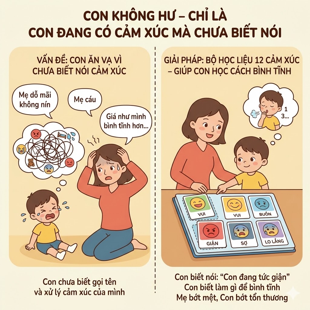 **CON KHÔNG HƯ – CHỈ LÀ CON ĐANG CÓ CẢM XÚC MÀ CHƯA BIẾT NÓI**