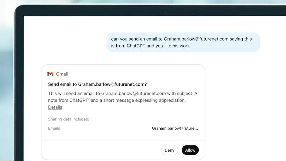 **ChatGPT giờ có thể soạn và gửi email mà không rời khỏi cửa sổ chat**